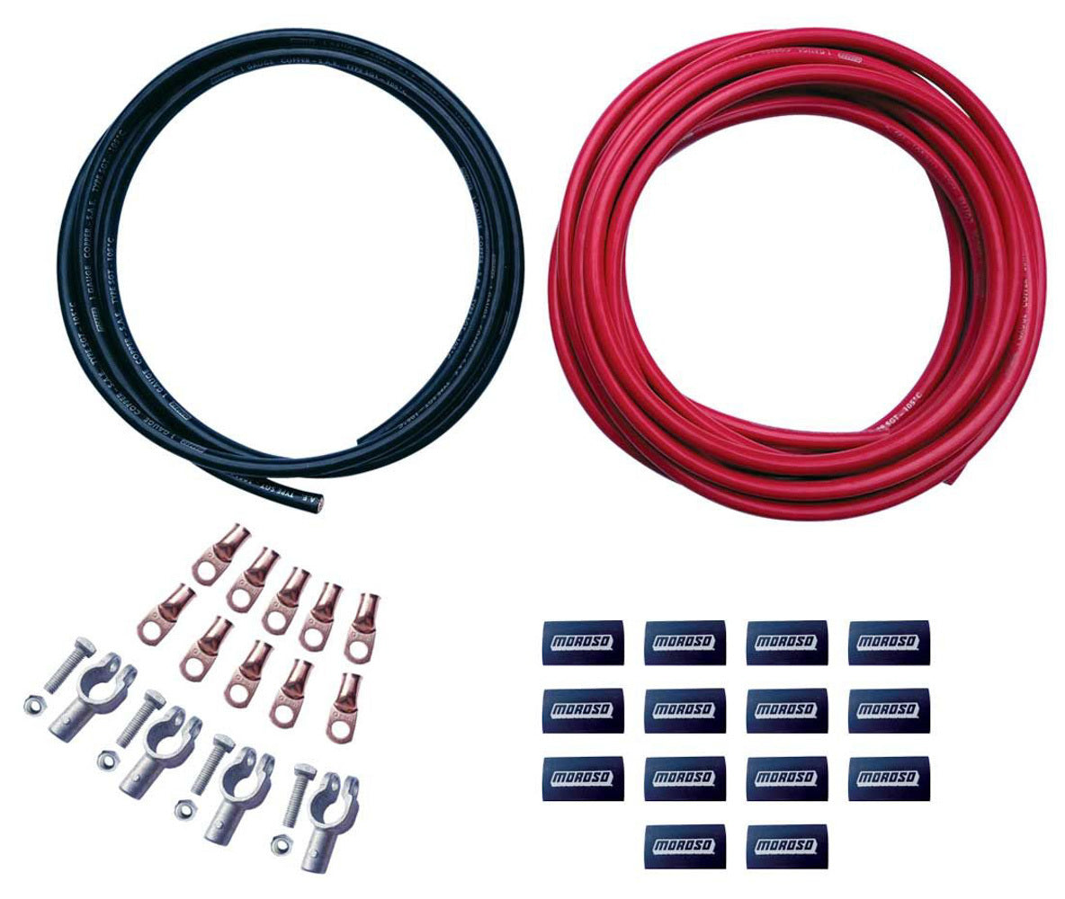 MOROSO 74056 Remote Battery Cable Kit Dual Battery, 1 Gauge, 25 Feet, Copper Terminals