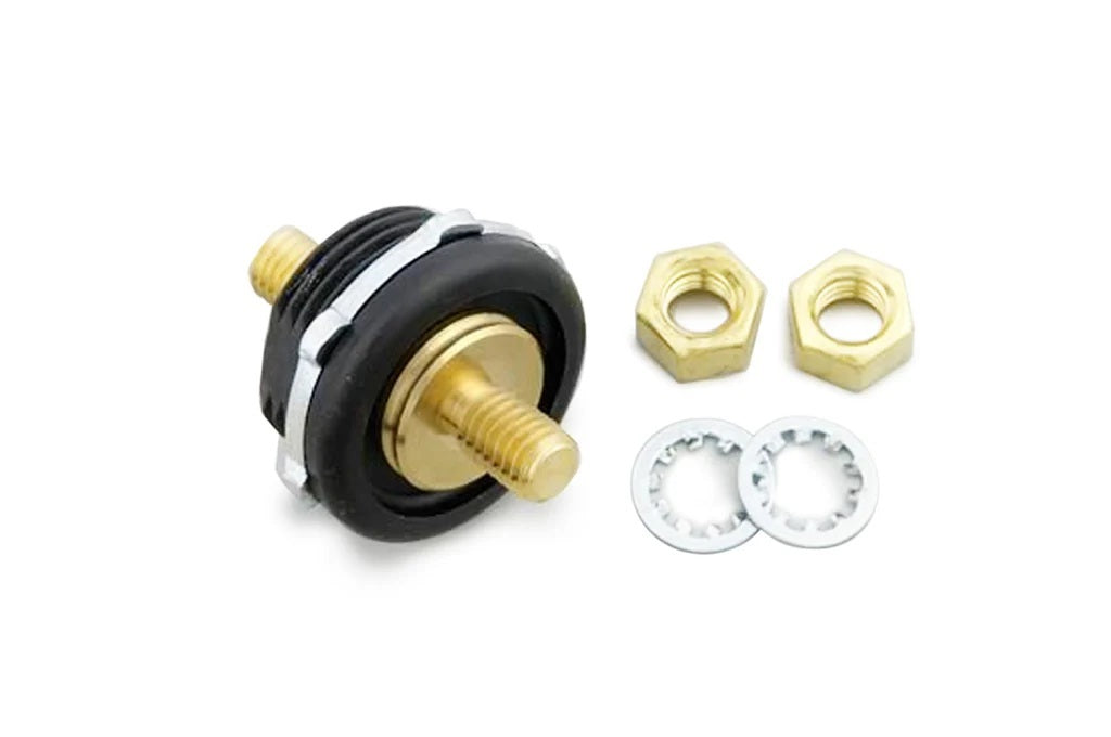 MOROSO 74145 Thru Panel Battery Terminal Black, 1.25 Inch Diameter Hole, 3/8-16 Inch Stud, Bulkhead Connector