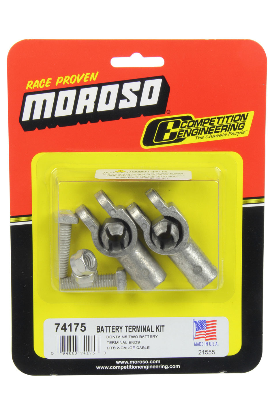 MOROSO Battery Post Terminals Pair with Brass Construction for Top Post Batteries, 2-Gauge Compression Fit