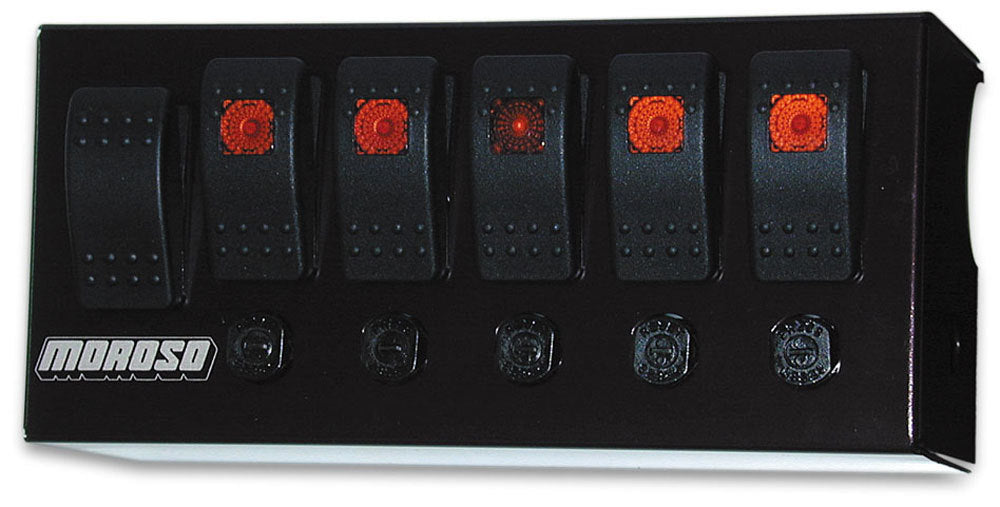 MOROSO 74190 Rocker Switch Panel with Circuit Breaker and Indicator Lights for Off-Road Vehicles