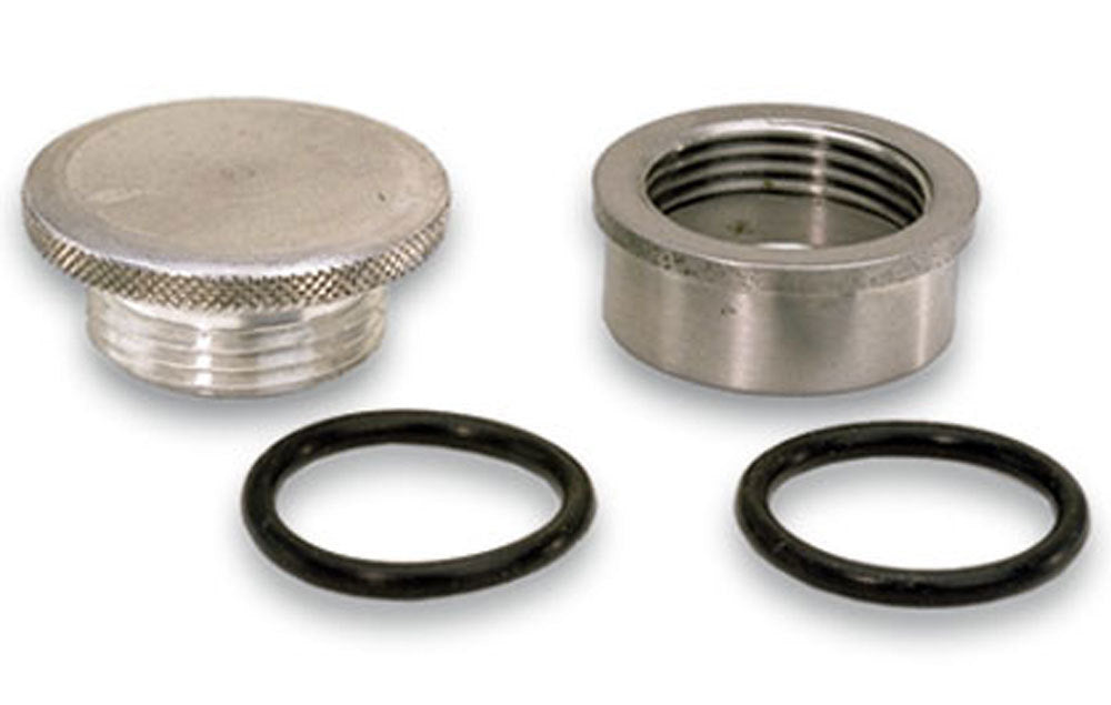 MOROSO 85280 Filler Bung with Aluminum Cap, 1.03 Inch Opening, 1-1/4-12 Thread, Steel Bung, Weld-On, Natural Aluminum Finish