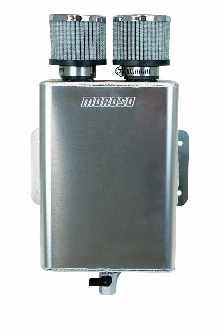 MOROSO 85390 Vacuum Pump Breather Tank with Dual Breathers, 7 x 4 Inches, Aluminum Natural Finish
