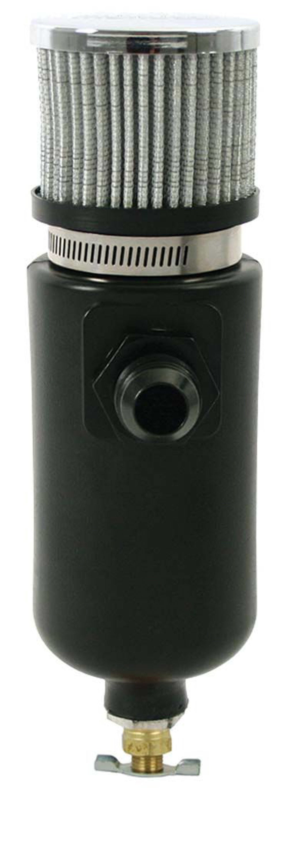 MOROSO 85402 Breather Tank 1 Quart with 10AN Fitting, Black Poly Material, Bolt-On Design
