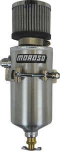 MOROSO 85459 Breather Tank with 10AN Male Fitting, 3.125 Inch Diameter, 11.5 Inch Height, Aluminum, Natural Finish