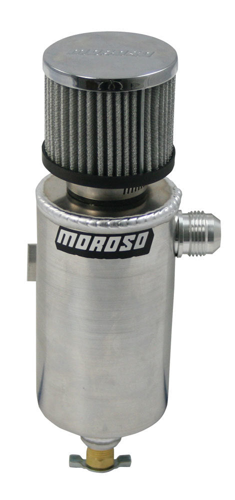 MOROSO Alum. Breather Tank with -12AN Fitting, 3.125-inch Diameter, 11.5-inch Height, 1 Quart Capacity