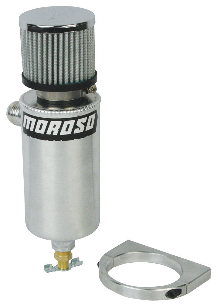 MOROSO 85467 Breather Tank with Petcock Drain, 3.125 Inch Diameter, 11.5 Inch Height, 1 Quart Capacity, Aluminum Finish