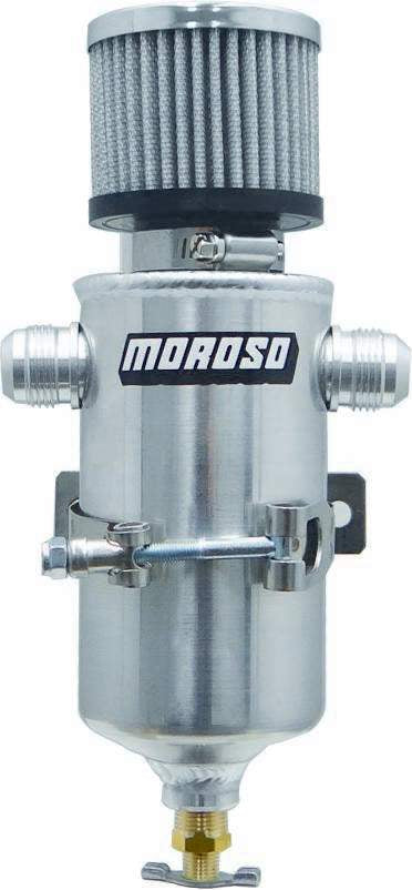 MOROSO 85469 Breather Tank for Dry Sump Systems, 3.125 Inch Diameter, Aluminum, Natural Finish