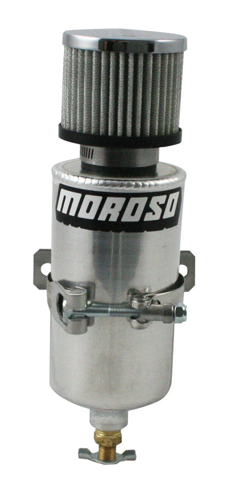 MOROSO 85470 Dry Sump Breather Tank 3.125 Inch Diameter Aluminum with 1 Quart Capacity