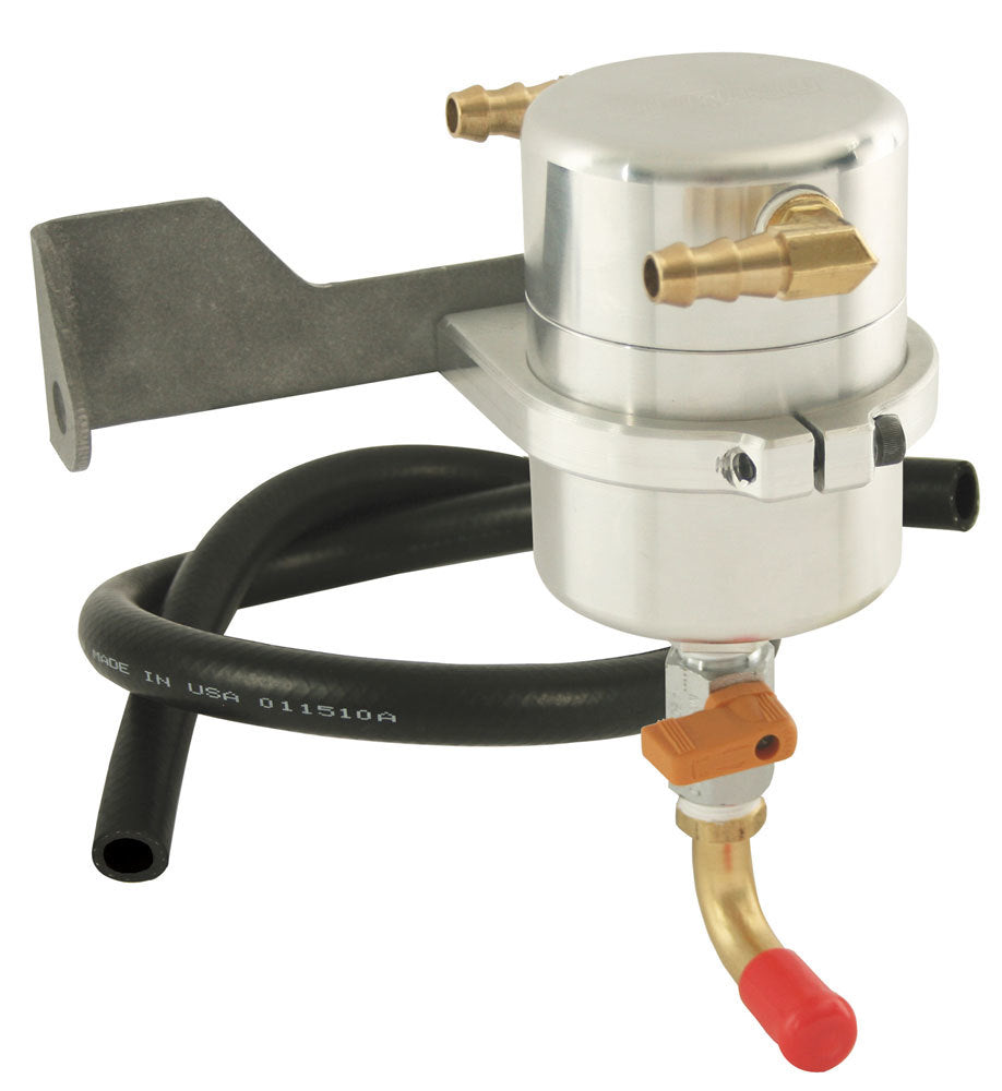 MOROSO 85481 Air/Oil Separator for GM Trucks 1999-2013, 3 Inch Diameter, Polished Aluminum, 4.5 Inch Tall, 1/2 Inch NPT Female Ports