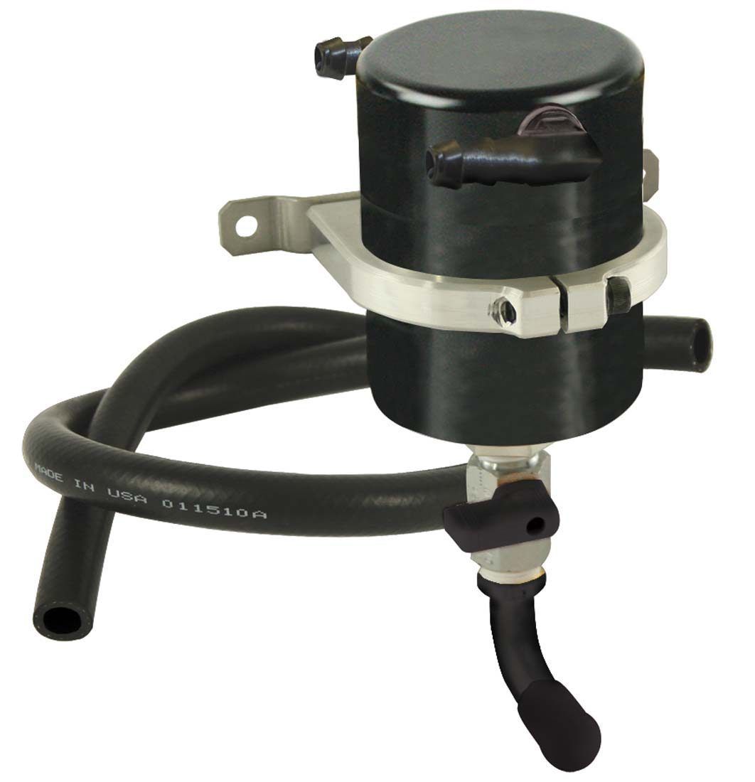 MOROSO 85531 Air/Oil Separator, Universal Large Body, 3.5 Inch Diameter, 8 Inch Tall, Aluminum, Black Anodized