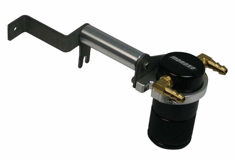 MOROSO 85653 Air/Oil Separator Tank for Chevrolet Camaro 2012-2015, 2.125 Inch Diameter, Aluminum, Black Anodized Finish