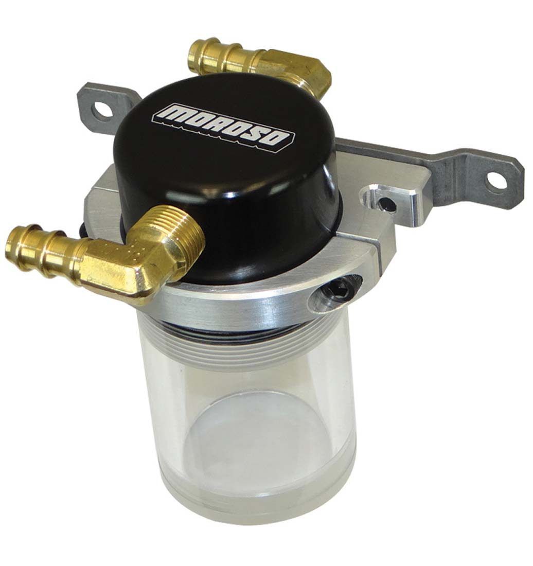 MOROSO 85683 Air/Oil Separator Universal Small Body with 3.75 Inch Diameter and 4.5 Inch Height, Aluminum Black Anodized
