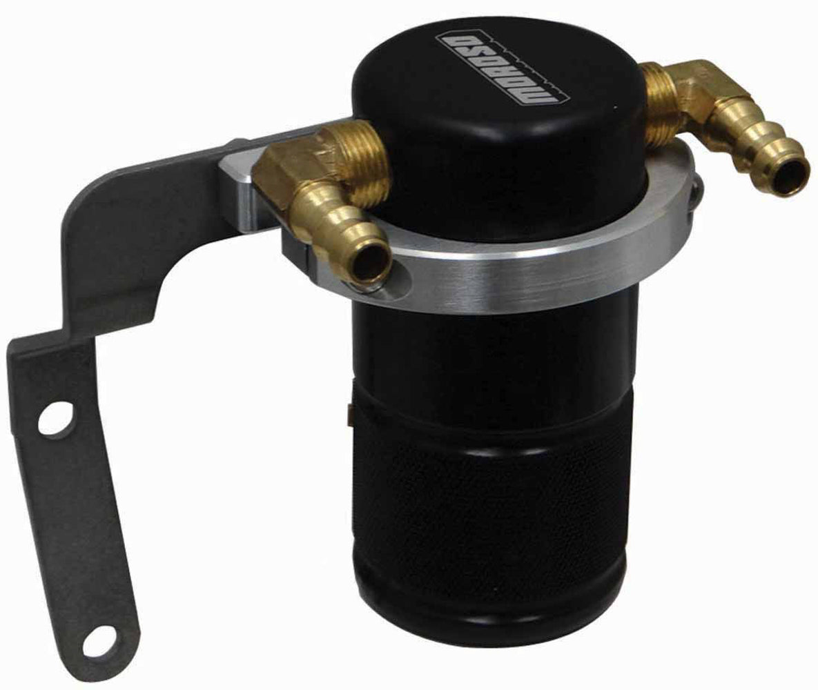 MOROSO 85687 Air/Oil Separator Small Body for Chevrolet Corvette 2014-2019, 2.125 Inch Diameter, Aluminum, Black Anodized Finish