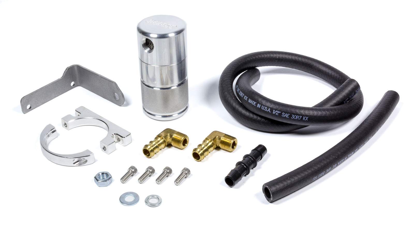 MOROSO 85696 Air/Oil Separator for Dodge Challenger with Shaker Hood, 2.125 Inch Diameter, Aluminum Finish