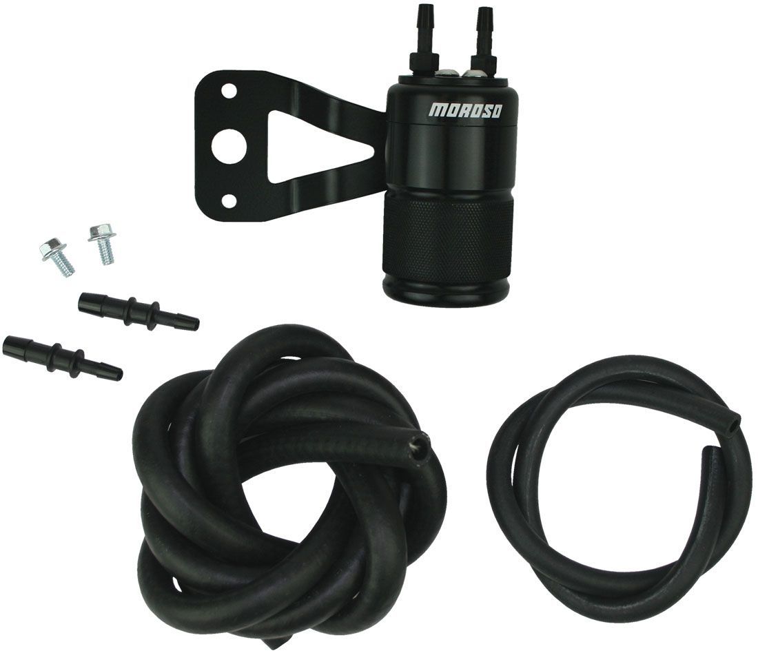 MOROSO 85711 Air/Oil Separator for Harley Davidson Twin Cam Engines, 2.25 Inch Diameter, Black Anodized Aluminum
