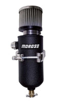 MOROSO 85751 Remote Breather Tank with 12AN Fitting, 3.125 Inch Diameter, 6.5 Inch Tall, 1 Quart Capacity, Aluminum Black Powder Coat