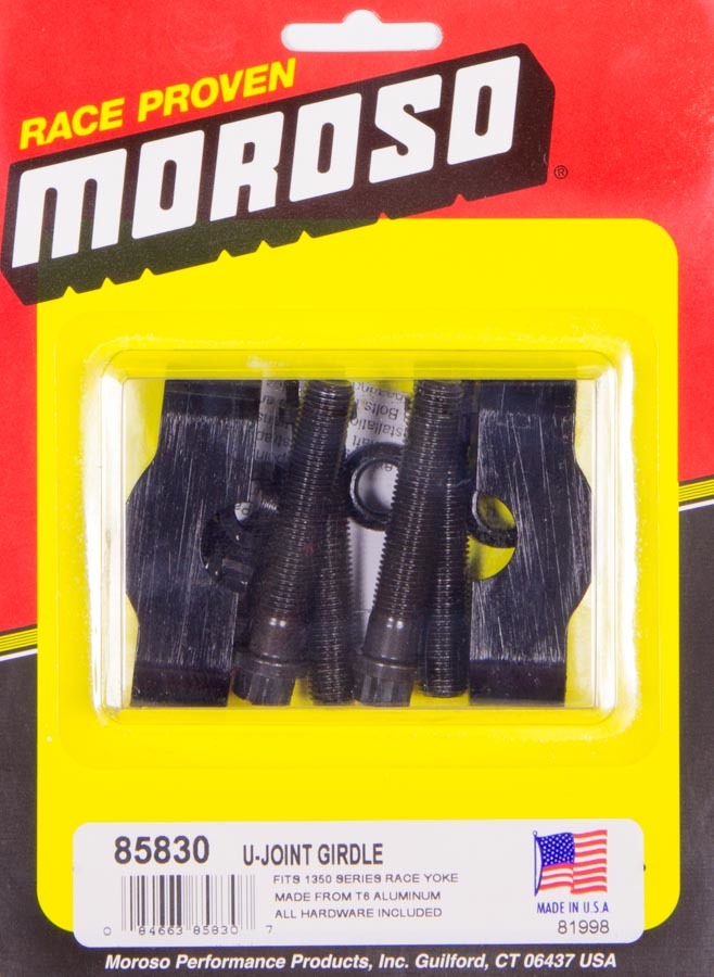 MOROSO 85830 U-Joint Girdles for 1350 Series Race Yokes, Aluminum, Black Anodized, Fits Ford 8.8 and 9 Inch Differentials
