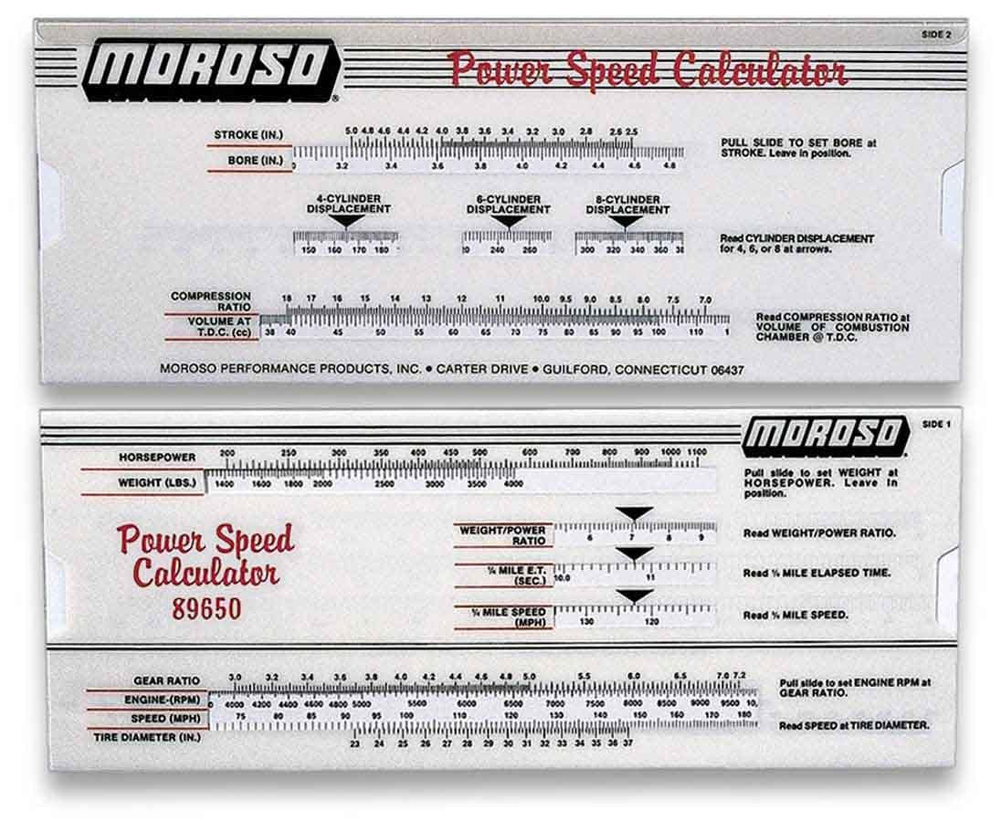 MOROSO Power and Speed Calculator Model 89650 for Automotive Performance Testing