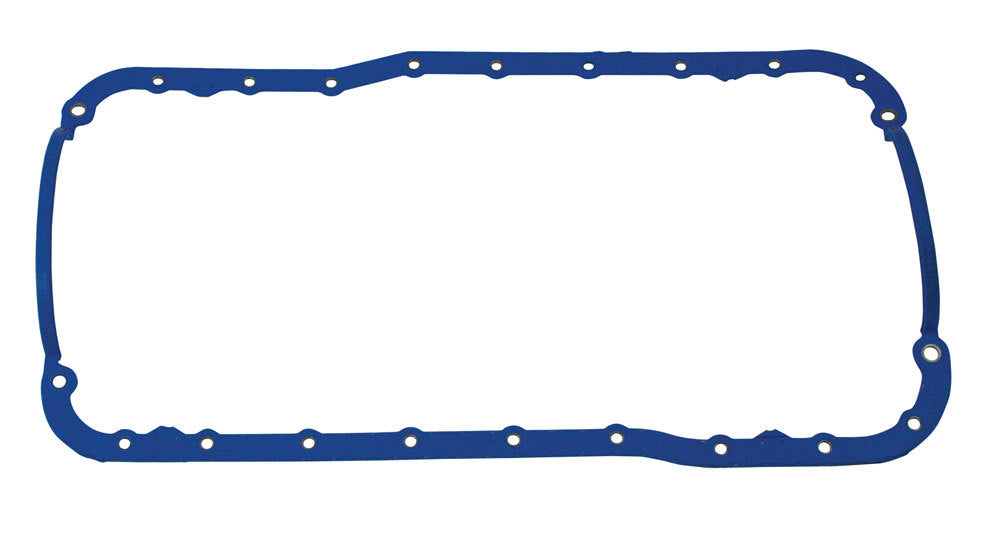 MOROSO Oil Pan Gasket for Ford 351W Early Style, Steel Core Rubber, 1-Piece, Dimpled Rail Pan