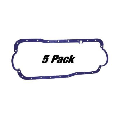 MOROSO SBF 351W Oil Pan Gasket Set with Steel Core Rubber, 0.188 Inch Thickness, 1-Piece Design (Set of 5)
