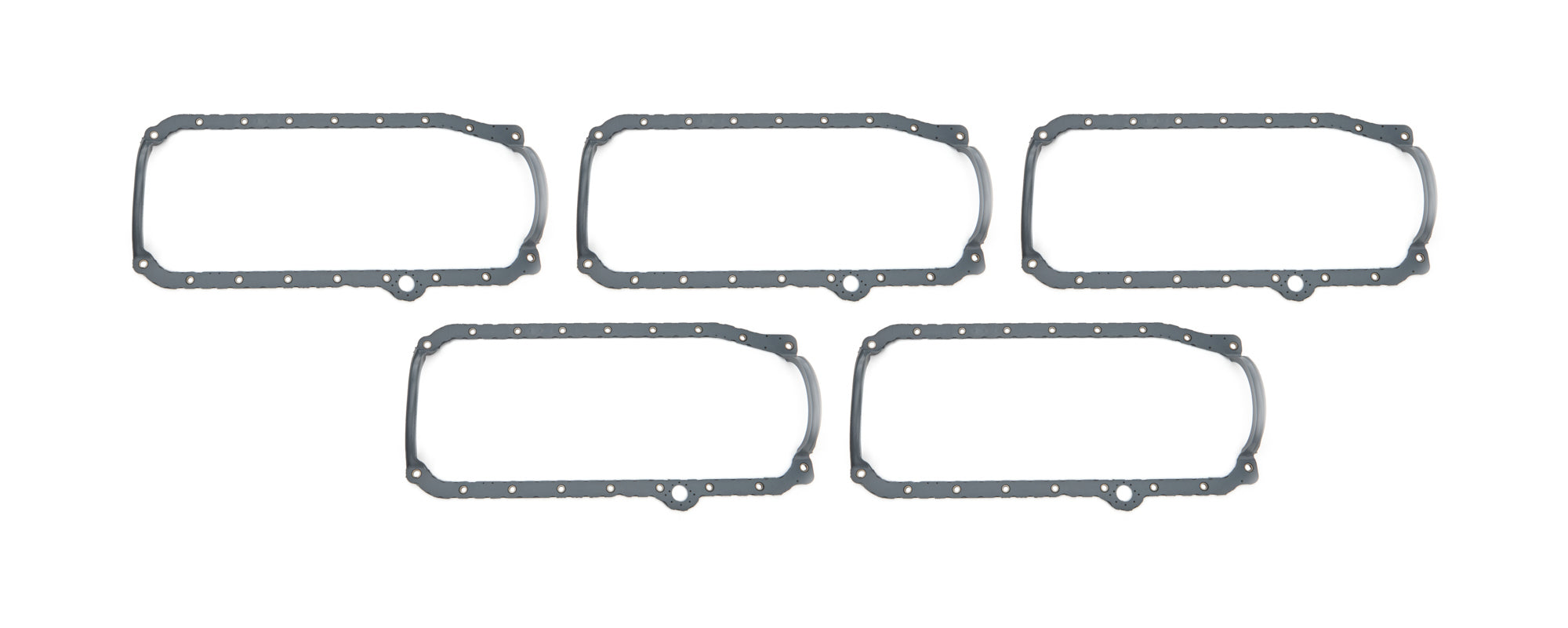 MOROSO SBC 1-Piece Oil Pan Gasket Set for Small Block Chevy, Passenger Side Dipstick, Steel Core Rubber, 0.188 Inch Thickness, Pack of 5