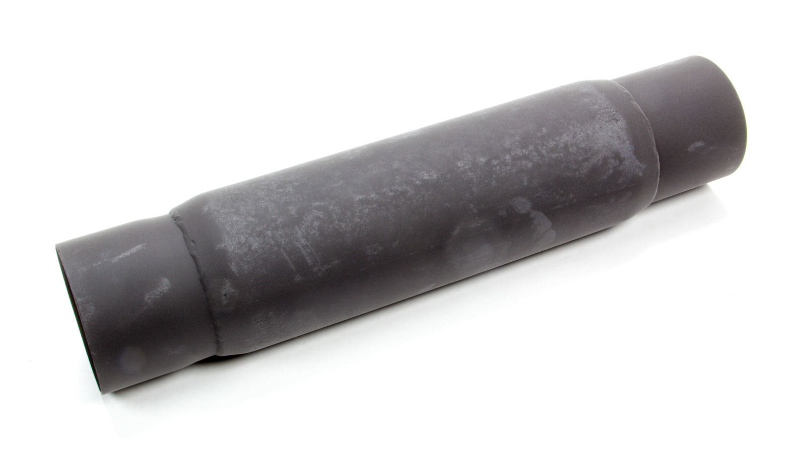 MOROSO 94052 High Flow Muffler with Spiral Flow Design, 3.5 Inch Inlet and Outlet, 12 Inch Round Body, 16 Inch Length, Steel with Black Paint Finish