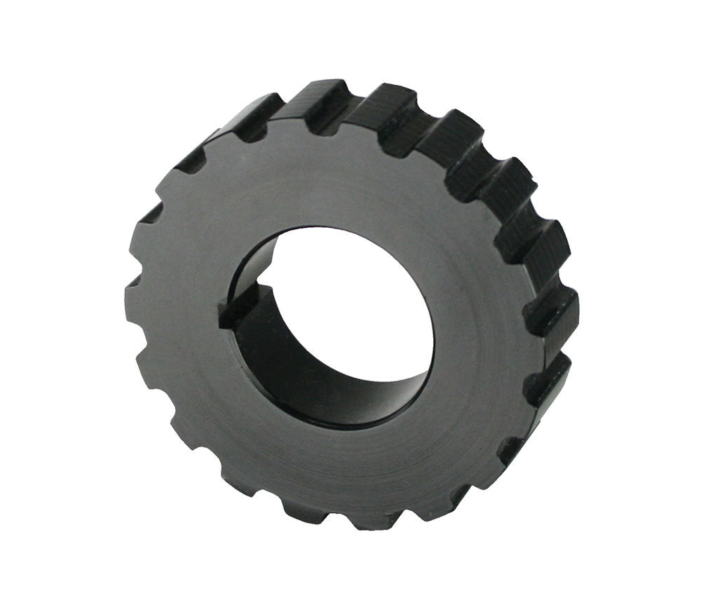 MOROSO 97172 18 Tooth Gilmer Drive Crank Pulley, Aluminum, Black Anodized, 0.5 Inch Wide, 3/8 Inch Pitch, 1 Inch Mandrel, 1/8 Inch Keyway