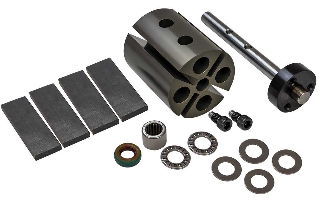 MOROSO Vacuum Pump Service Kit for 22641 4 Vane Style Pumps with Bearings, Shaft, Rotor, Vanes, Seals, and Hardware
