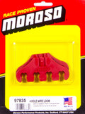 MOROSO 97835 Red 4-Hole Spark Plug Wire Loom with Bracket Mount, 7-9 mm, Plastic, Clip Style, Pair