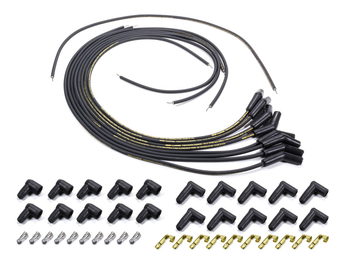 MOROSO 9882M Mag-Tune Spiral Core Spark Plug Wire Set, 8mm, Black, 135 Degree Boots, HEI/Socket Style for Universal 8-Cylinder Engines