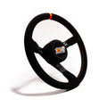 MPI USA MPI-BL-14-A Bandolero and Legends Steering Wheel, 13.75-Inch Diameter, 3-Spoke, Black Suede Grip with Orange Stripe, Aluminum with Black Anodized Finish