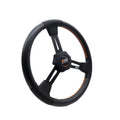 MPI USA MPI-D4-15-XL Dirt Racing Steering Wheel, 15 Inch Diameter, Flat, 3-Spoke, Black Foam Grip, Aluminum Finish