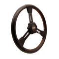 MPI USA MPI-D4-15 Dirt Racing Steering Wheel, 15-Inch Diameter, Flat 3-Spoke, Black Foam Grip, Aluminum Construction