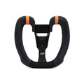 MPI USA Butterfly Drag Race Steering Wheel 7.5 x 7 Inches Aluminum with Black Synthetic Grip and Orange Stripes