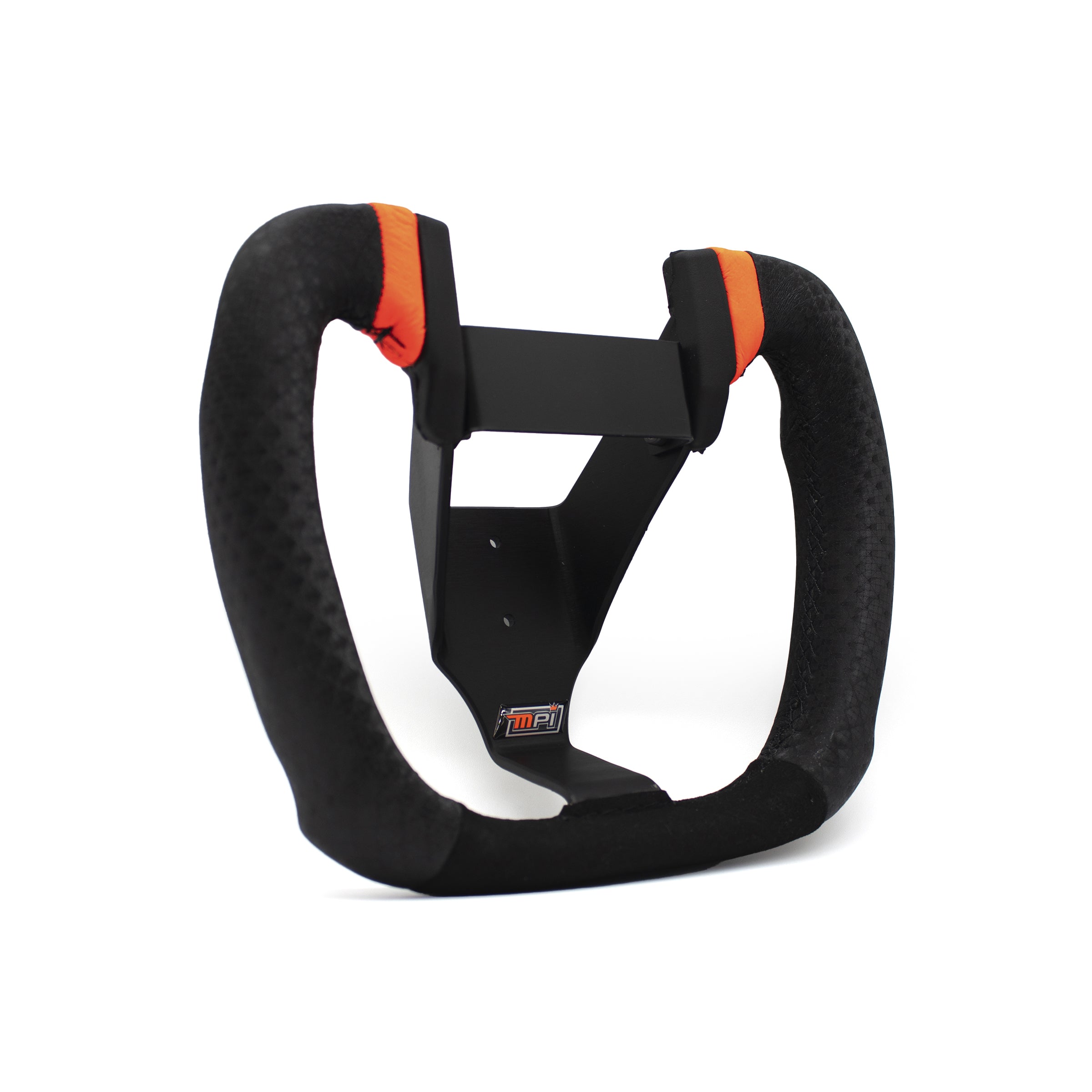 MPI USA Butterfly Drag Race Steering Wheel 8.5 x 7 Inches with Black Synthetic Grip and Orange Stripes