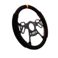 MPI USA MPI-DRG2-12 Drag Race Steering Wheel 12 Inch Flat Black Suede with Orange Stripe and Aluminum Construction