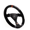MPI USA MPI-F-13-MZD3 Racing Steering Wheel with Black Suede Grip and Orange Stripe, 12.75 Inch Diameter, 3-Spoke Aluminum Construction
