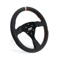 MPI USA MPI-F2-13-PX Track Day Steering Wheel, 13 Inch Diameter, 3-Spoke Design, Black Synthetic Grip with Orange Stripe, Aluminum Construction, Black Anodized Finish