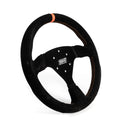 MPI USA MPI-F2-13 Track Day Steering Wheel 13 Inch Flat Suede with Black Aluminum Finish and Orange Stripe