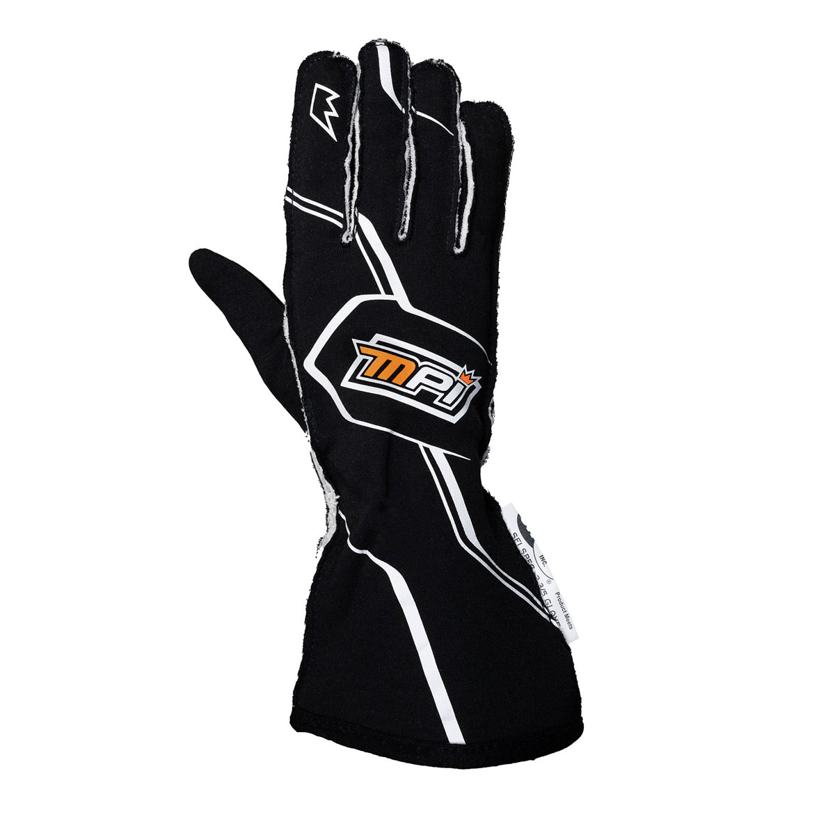 MPI USA MPI-GL-B-M Racing Gloves with Nomex Double Layer and Padded Palm, Medium Black and White
