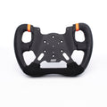 MPI USA MPI-GT-RA-280 Open Top Formula Prototype Steering Wheel, 11 Inch Diameter, Flat, 4-Spoke, Black Alcantara Grip with Orange Stripes, Aluminum with Black Anodized Finish