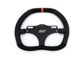 MPI USA MPI-GT-RSC-310 Touring Car GT Steering Wheel, 12-Inch Diameter, Flat D-Shape, Black Alcantara Grip with Orange Stripe, Aluminum Construction