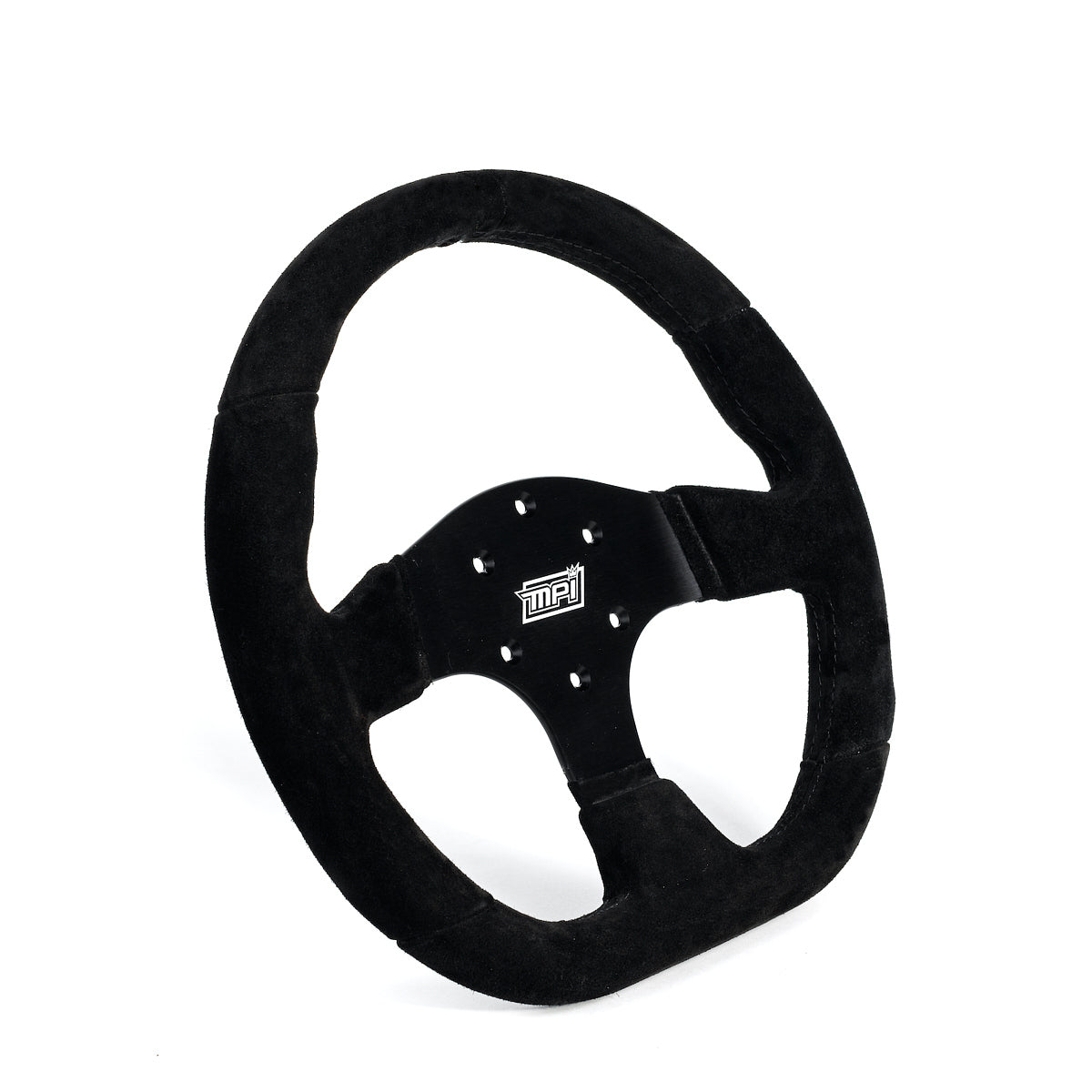 MPI USA MPI-GT2-13-B Touring Steering Wheel 13-Inch D-Shaped with Black Suede Grip and Aluminum Frame