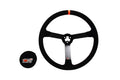 MPI USA MPI-LM-15 15-Inch Black Suede Grip Steering Wheel with Orange Stripe and Steel Construction