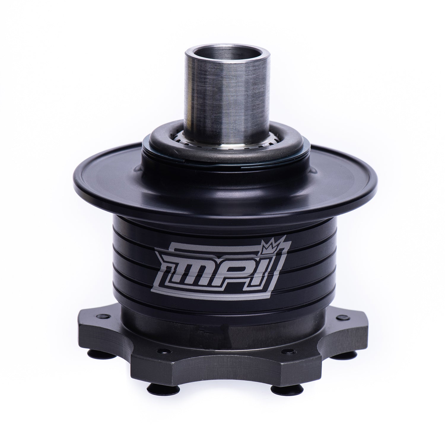 MPI USA 6-Bolt Quick Release Steering Wheel Hub with Weld-On Coupler, Aluminum, Black Anodized