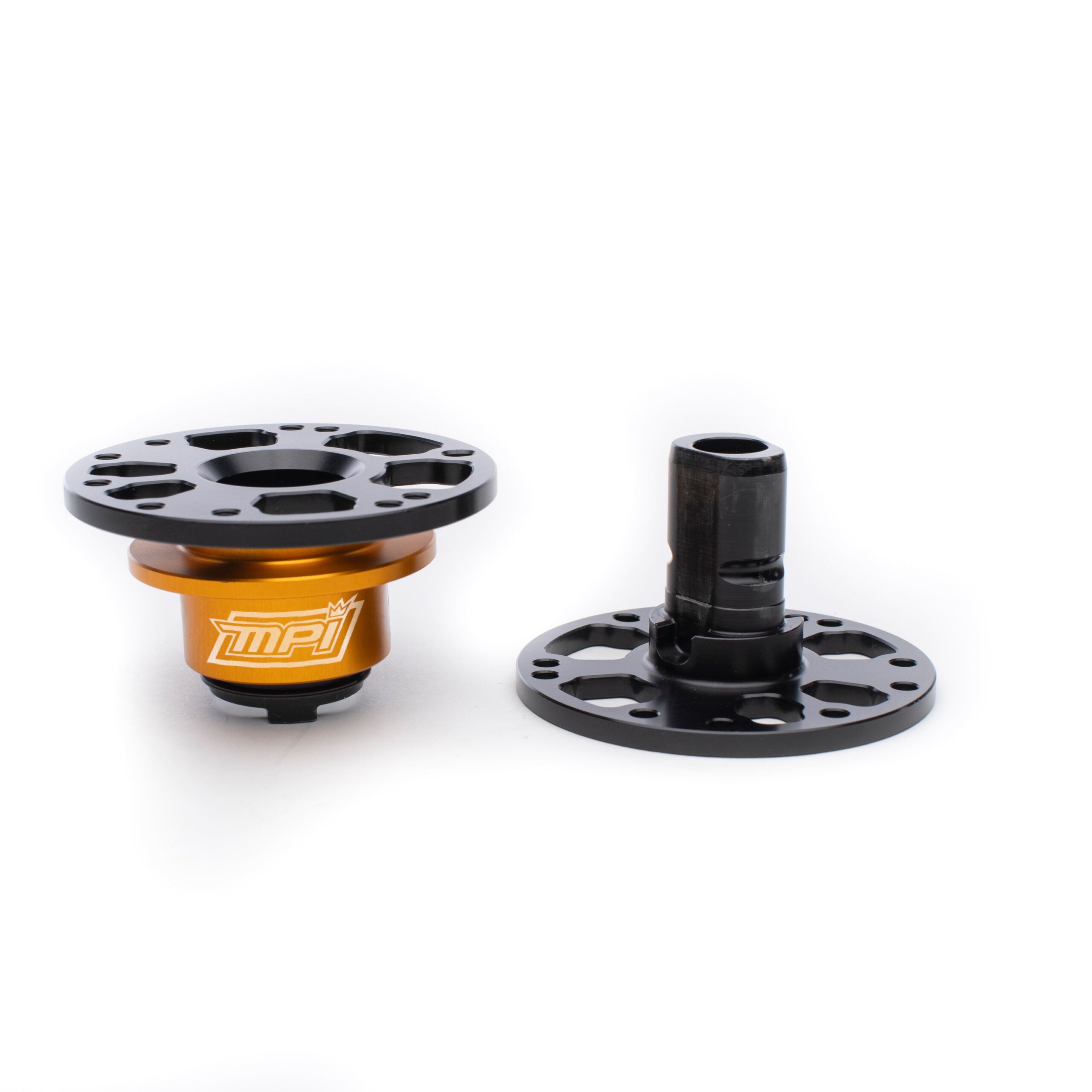 MPI USA MPI-QR-R1-56-BT Quick Release Steering Wheel Adapter with 5 and 6 Bolt Pattern, Aluminum Black and Orange Anodized