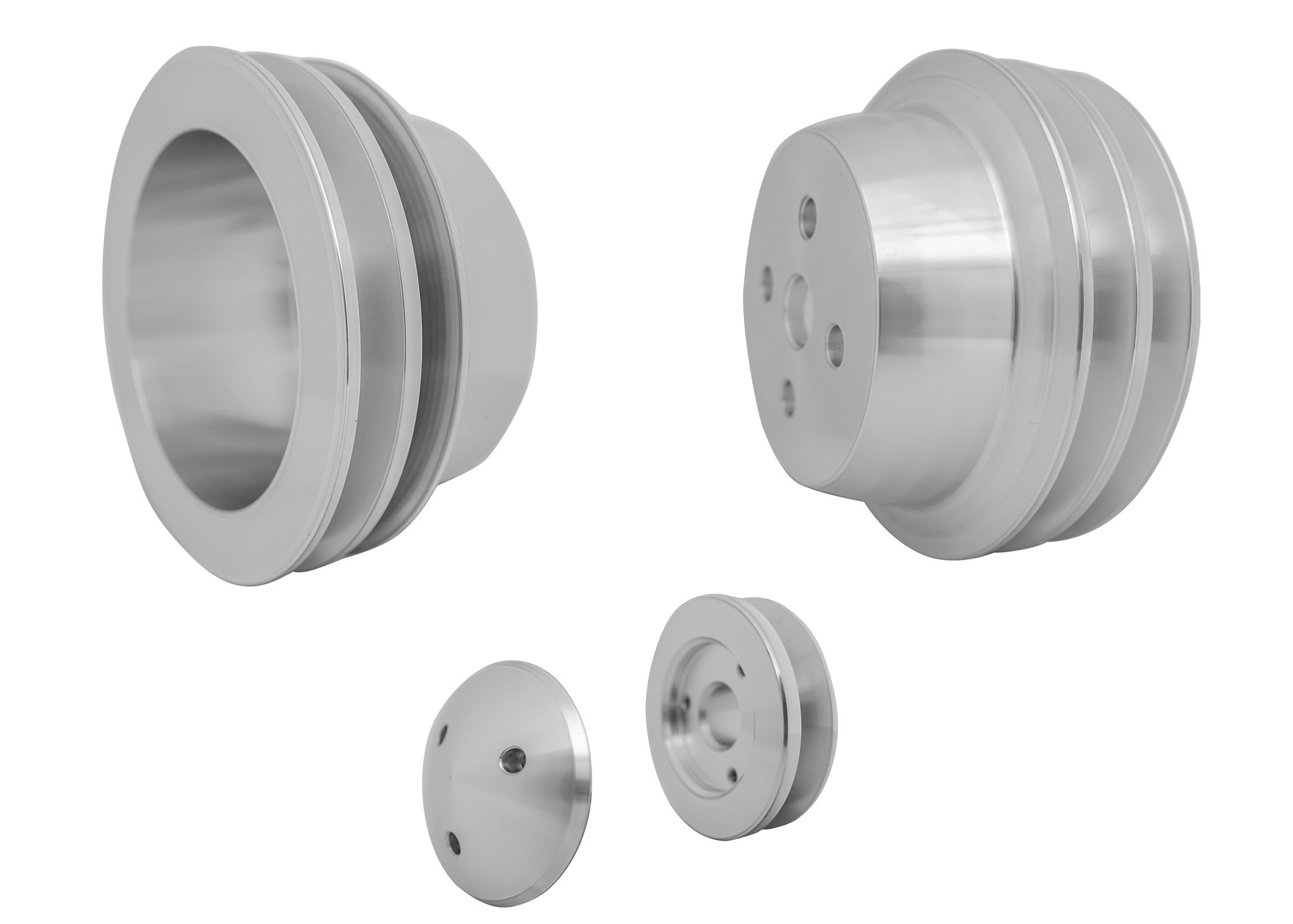 March Performance 1565 Pulley Kit for Small Block Ford 289-351 with High Water Flow Ratio, Aluminum, 2-Groove V-Belt