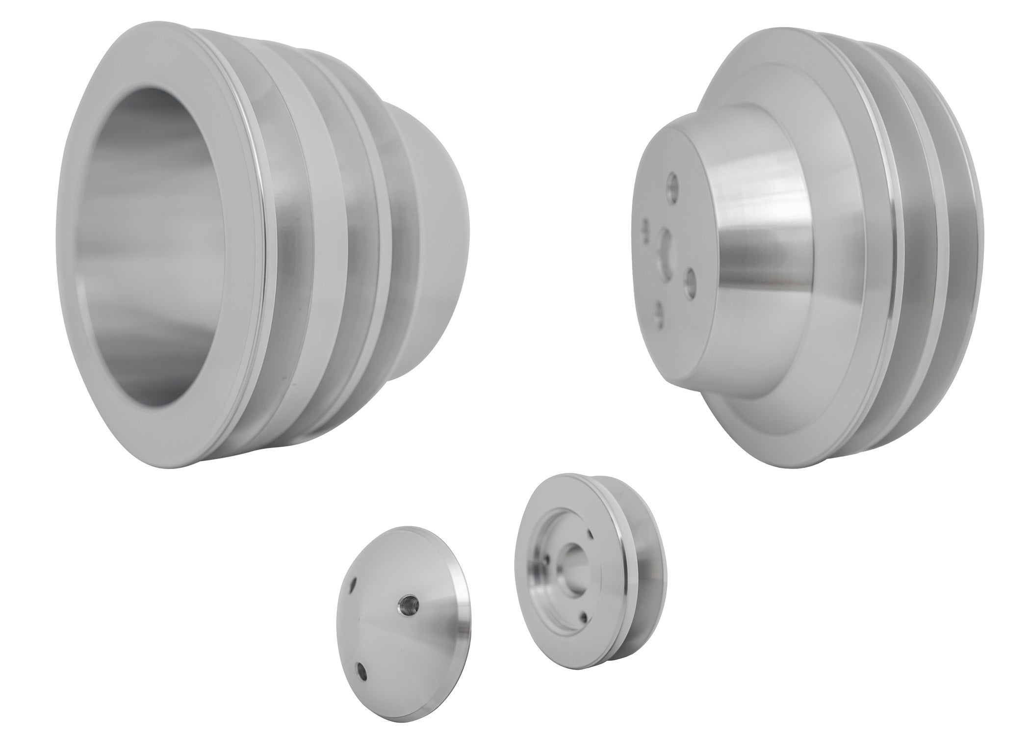 March Performance 1595 Small Block Ford 3PC 3V Pulley Kit with V-Belt and 3-Bolt Damper
