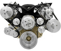 March Performance MPP16030-08 Oldsmobile Style Track Serpentine Pulley Kit with 6-Rib Aluminum Belt Drive in Black