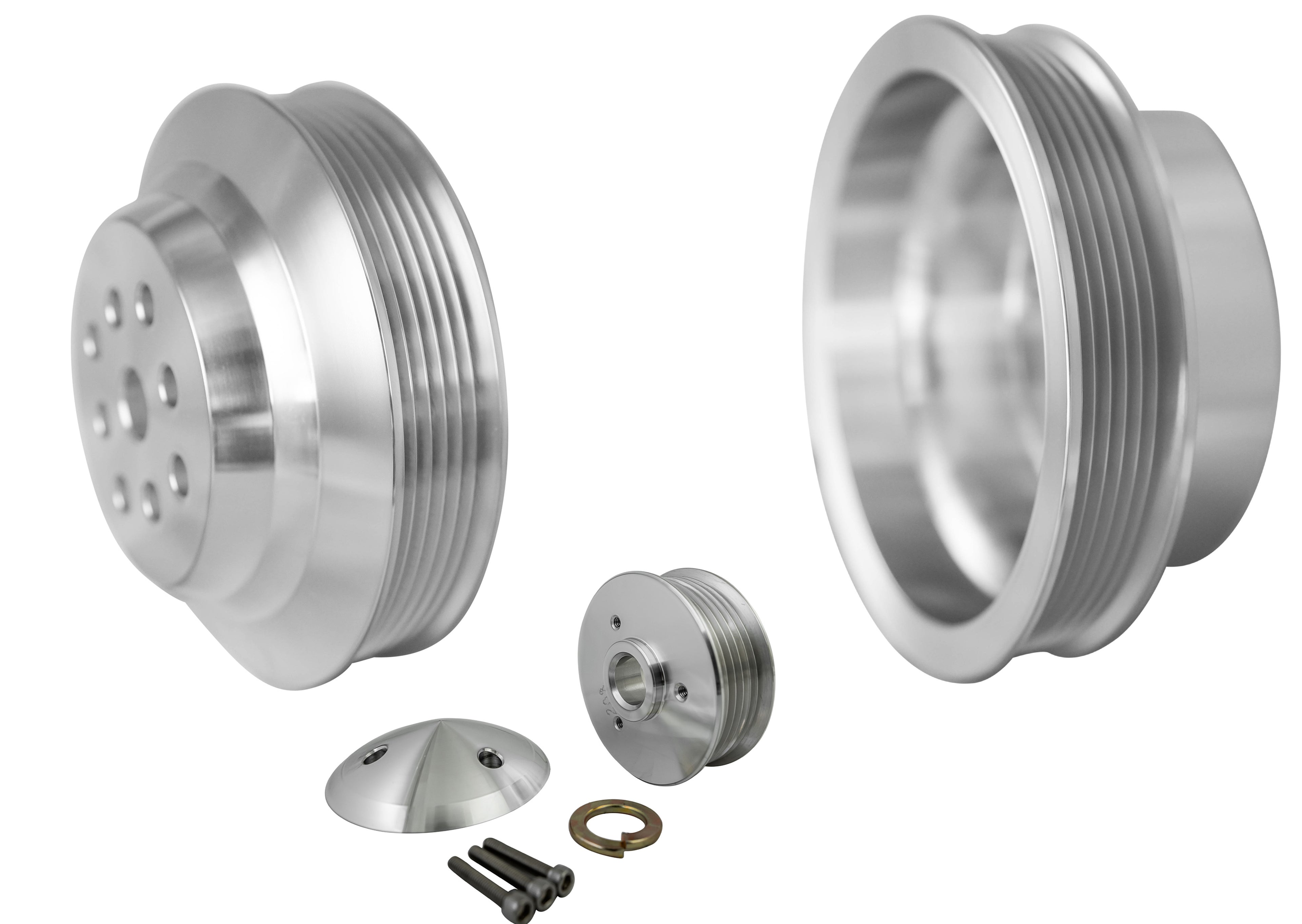 March Performance MPP1675 Small Block Ford Aluminum High Water Flow Ratio 6-Rib Serpentine Pulley Kit